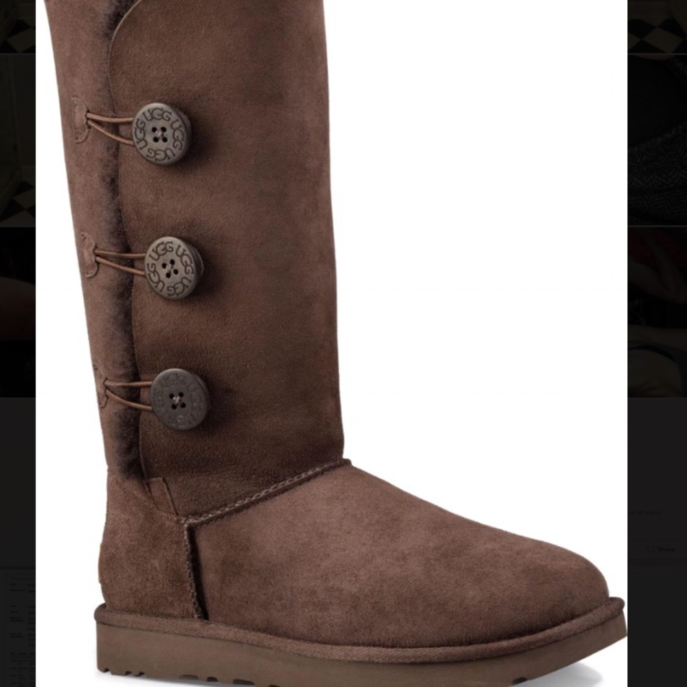 Ugg Triple Button Chocolate Brown Boot - image 1